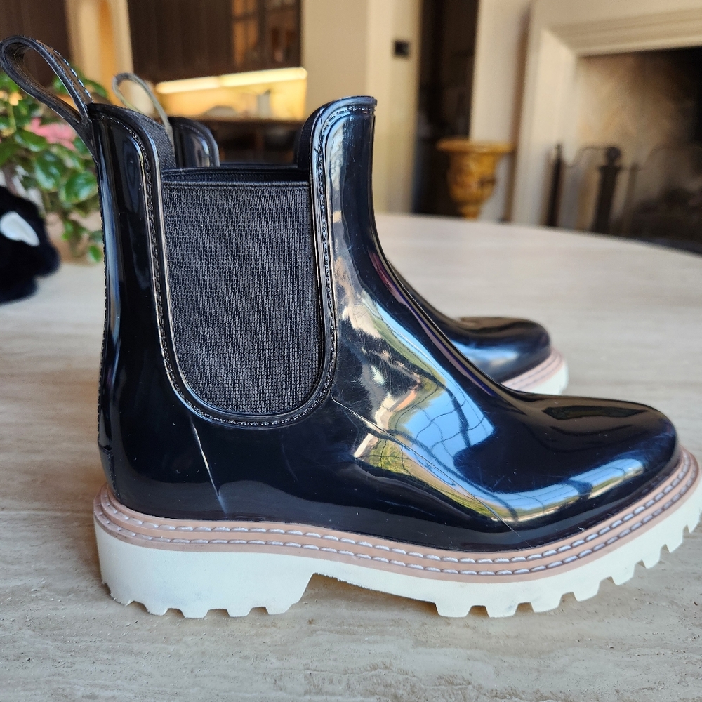 Dolce Vita Stormy Patent Rain boots Black Womens US6